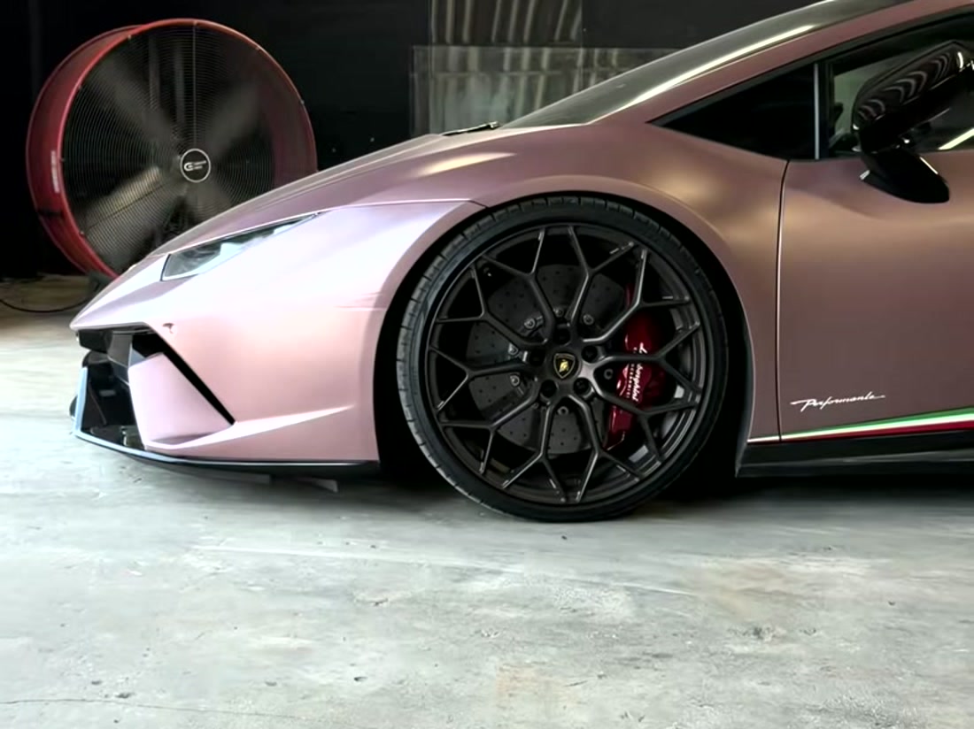 Exotic car loaded for transport